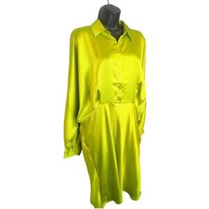 Express Portofino Dress Lime Green Women's XL Elastic Waist New